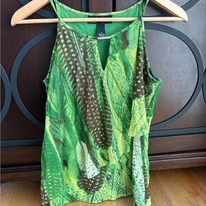 INC International Concepts Green Leaf Pattern Tank Top